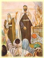 Samuel le spune evreilor ca Dumnezeu l-a ales pe Saul sa le fie rege.